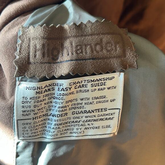 Vintage Highlander Leather winter coat Brown w/ Fur Collar M/L - Picture 7 of 15